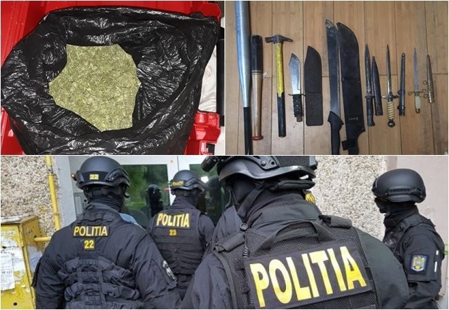 Grupare specializată în trafic de droguri din Timiş şi Bihor destructurată; la acţiune au participat şi poliţişti arădeni