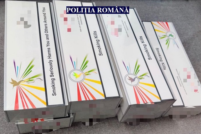 Ţigări confiscate de către poliţiştii arădeni