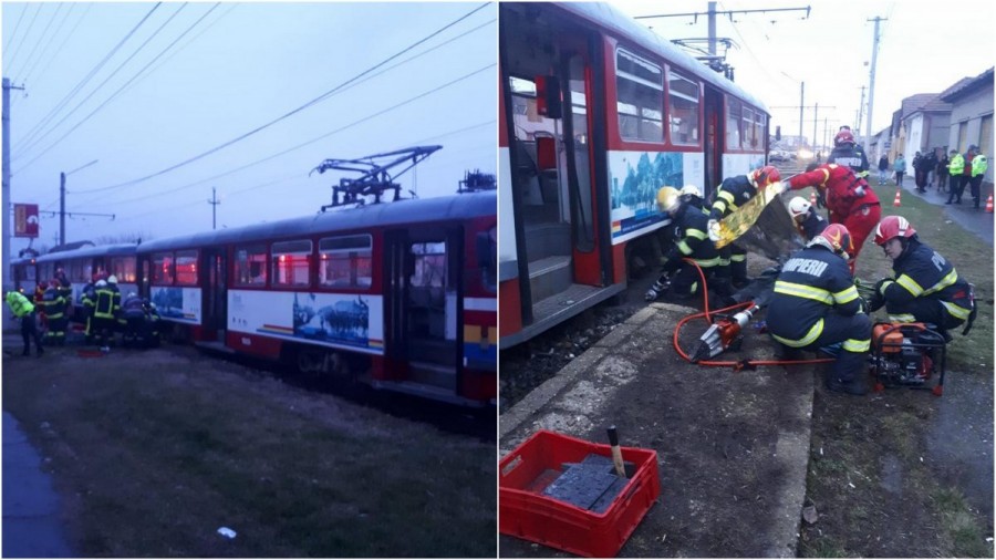 Femeie lovită mortal de tramvai în Aradul Nou / UPDATE: Cum s-a petrecut accidentul