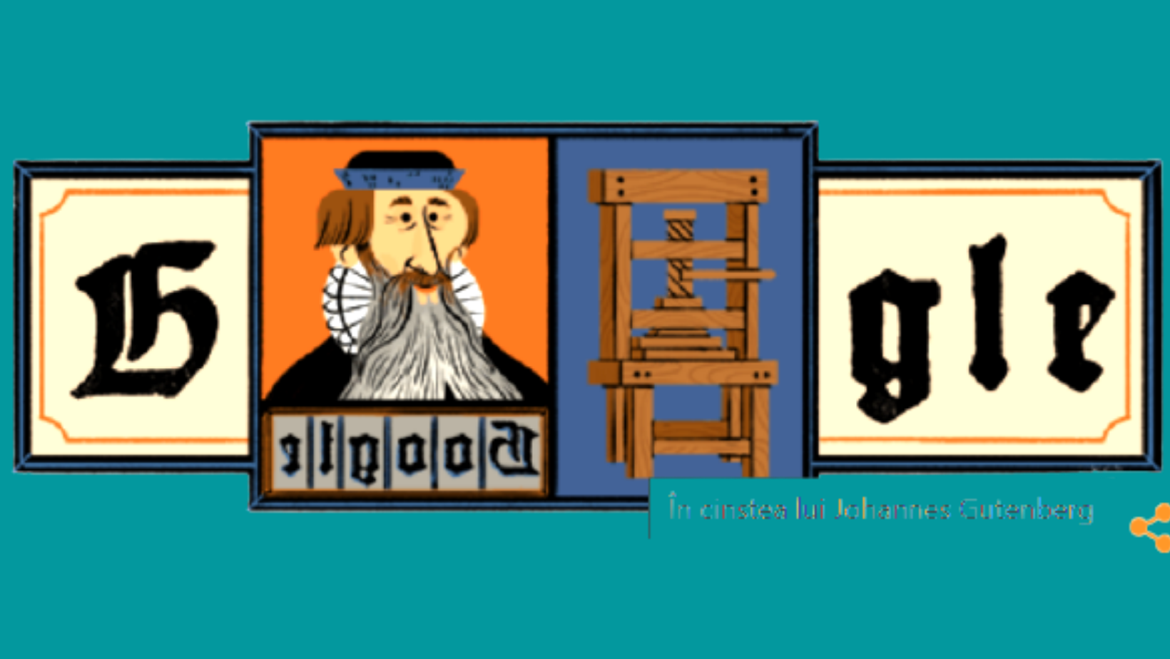 Doodle special creat de Google pentru a-l celebra pe Johannes Gutenberg ...