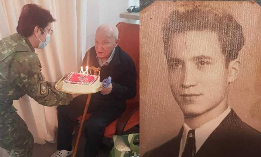 Veteranul de război Nicolae Gheorghe sărbătorit la împlinirea vârstei de 99 de ani