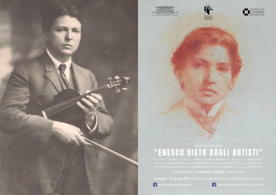 Expoziția de artă „ENESCU VĂZUT DE ARTIȘTI” prezentată online de Accademia di Romania și Muzeul Național George Enescu