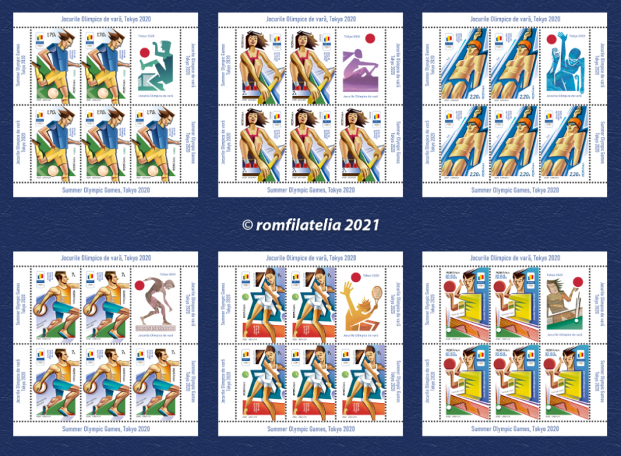 Emisiune de mărci poştale dedicată Jocurilor Olimpice de la Tokyo, în circulaţie de vineri