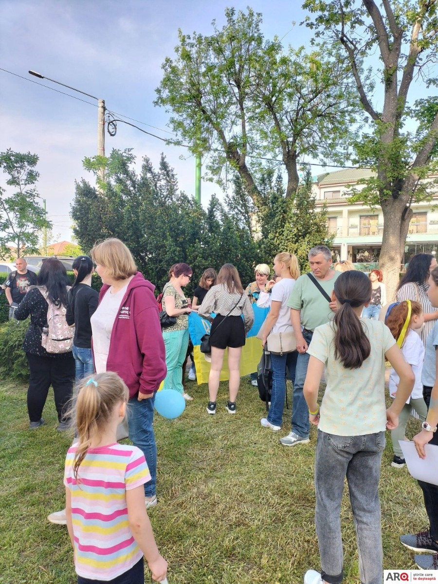 (VIDEO) Protest al refugiaților ucraineni, la Arad, înainte de 9 mai