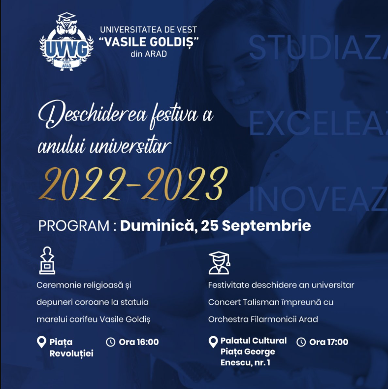 DESCHIDERE FESTIVĂ AN UNIVERSITAR 2022 – 2023