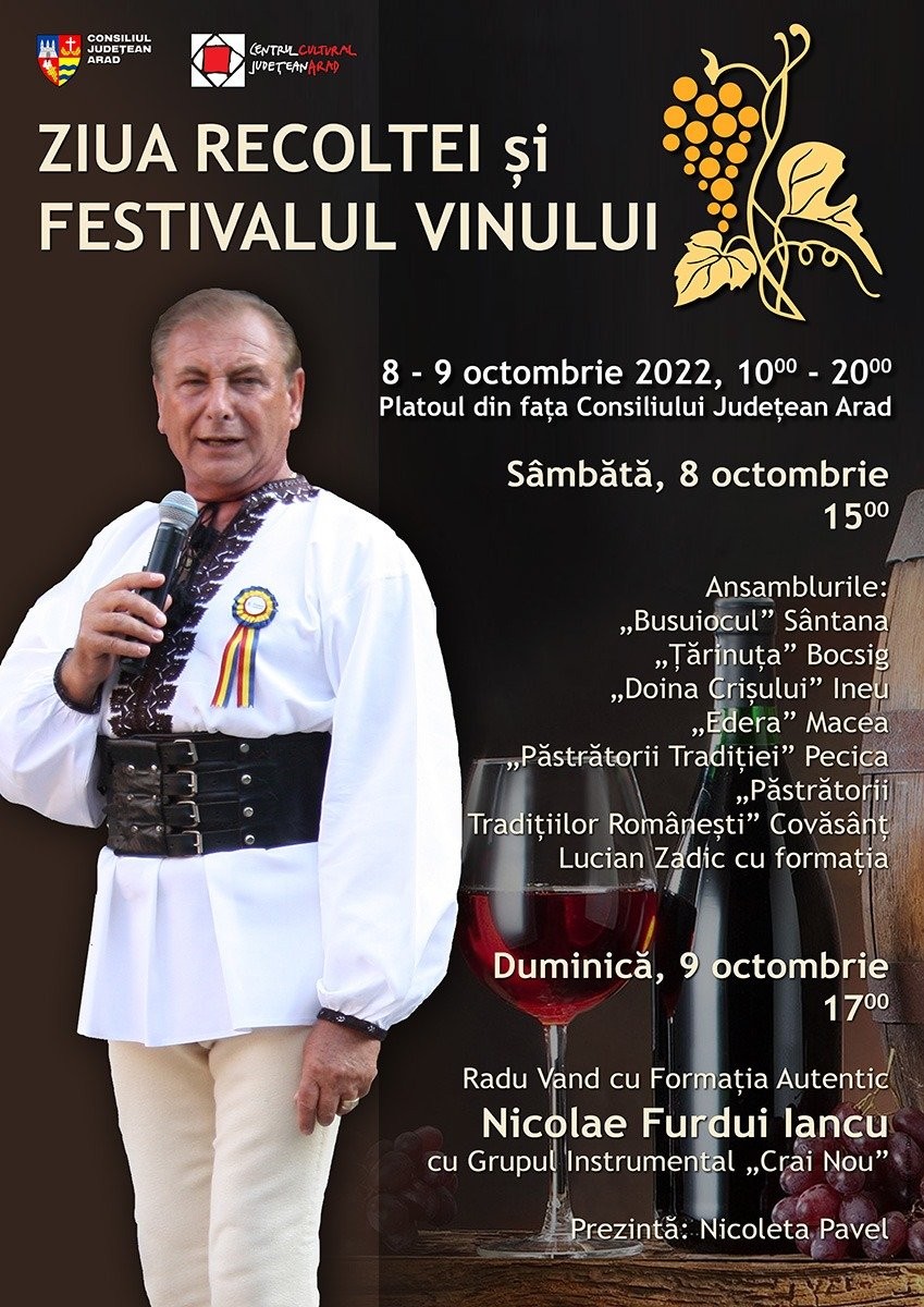 Ziua Recoltei și Festivalul Vinului la Consiliul Județean Arad