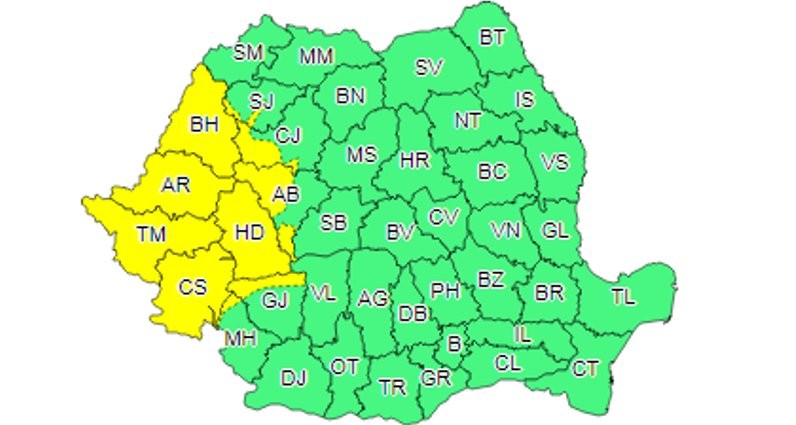 Cod galben de vânt şi temperaturi de vară