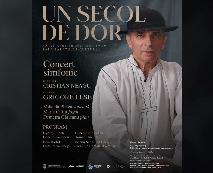 UN SECOL DE DOR – Grigore Leșe urcă joi pe scena Palatului Cultural