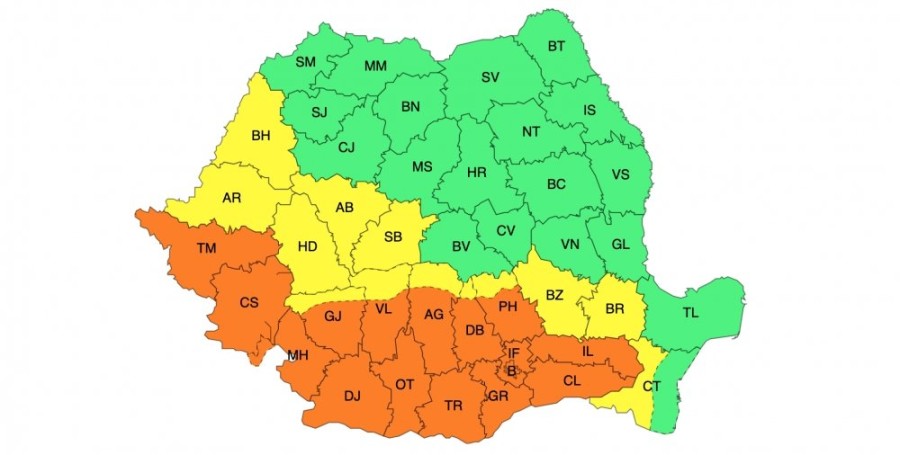 ATENȚIE! Cod galben și portocaliu de caniculă!