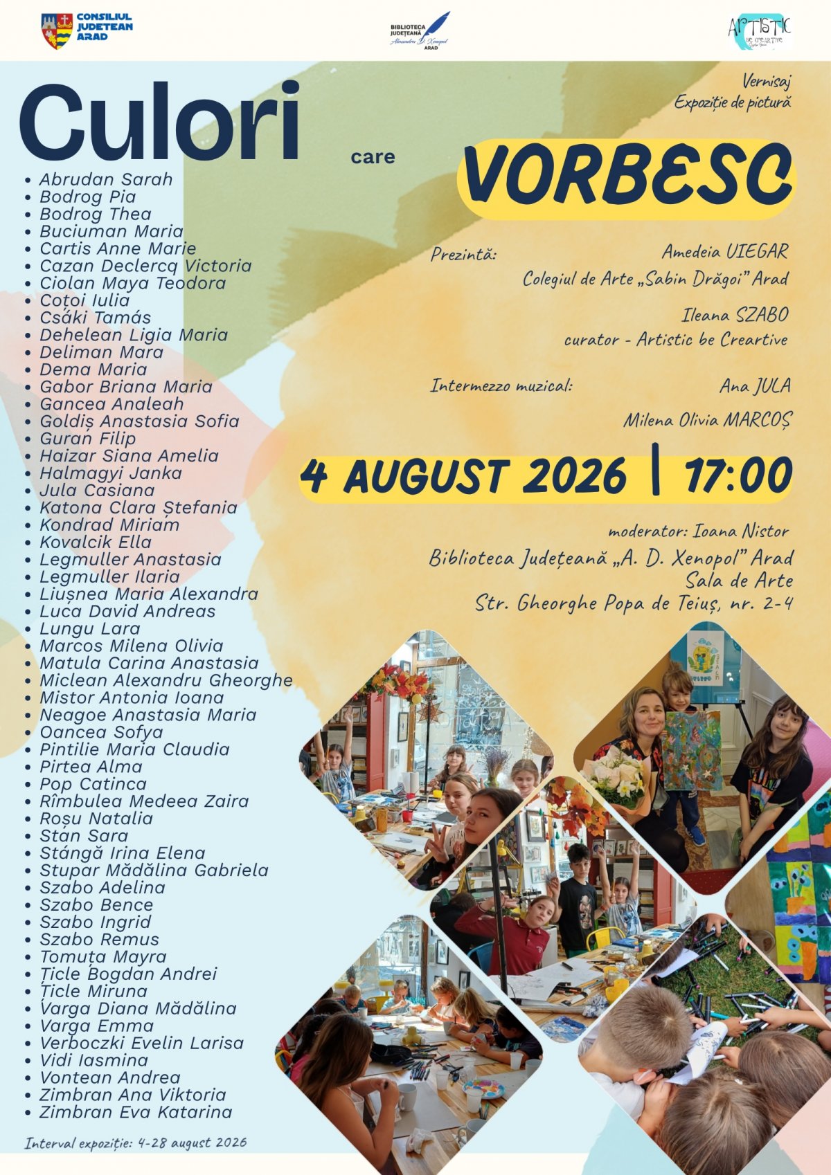 „Culori care vorbesc” la Biblioteca Județeană „Alexandru D. Xenopol” Arad