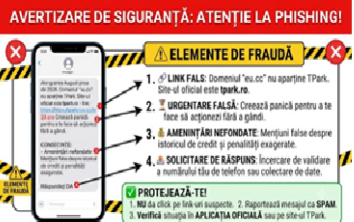 Primăria avertizează: noi fraude prin SMS în numele TPark