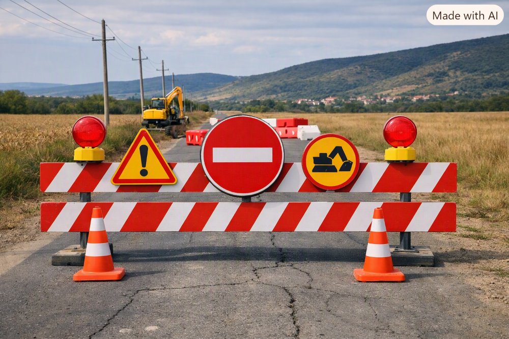 Circulație închisă pe drumul dintre Sâmbăteni și Ghioroc