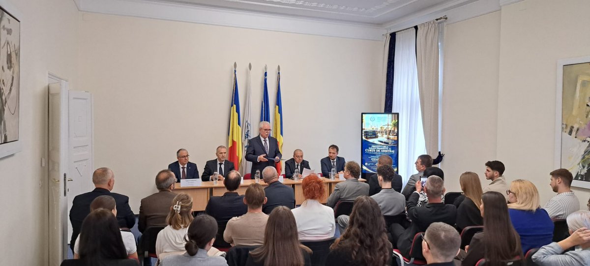 Președintele CCIA Arad, Gheorghe Seculici, prezintă noua conducere a Curții de Arbitraj și direcțiile moderne de soluționare a disputelor comerciale