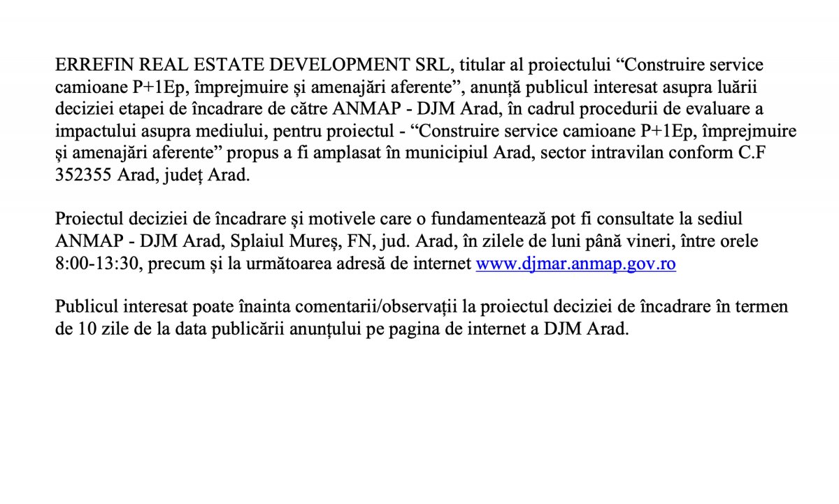 ANUNȚ